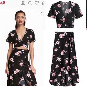 H&M Crop Top (size 6) & Wrap Skirt (size 4)